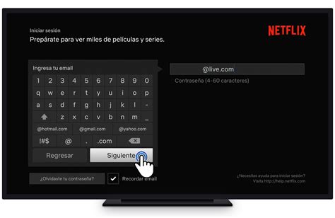 Inicia sesión en tu TV .